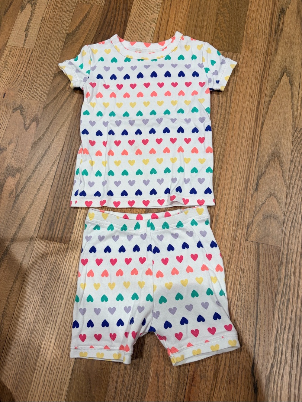 Gap toddler girl rainbow hearts summer pajamas